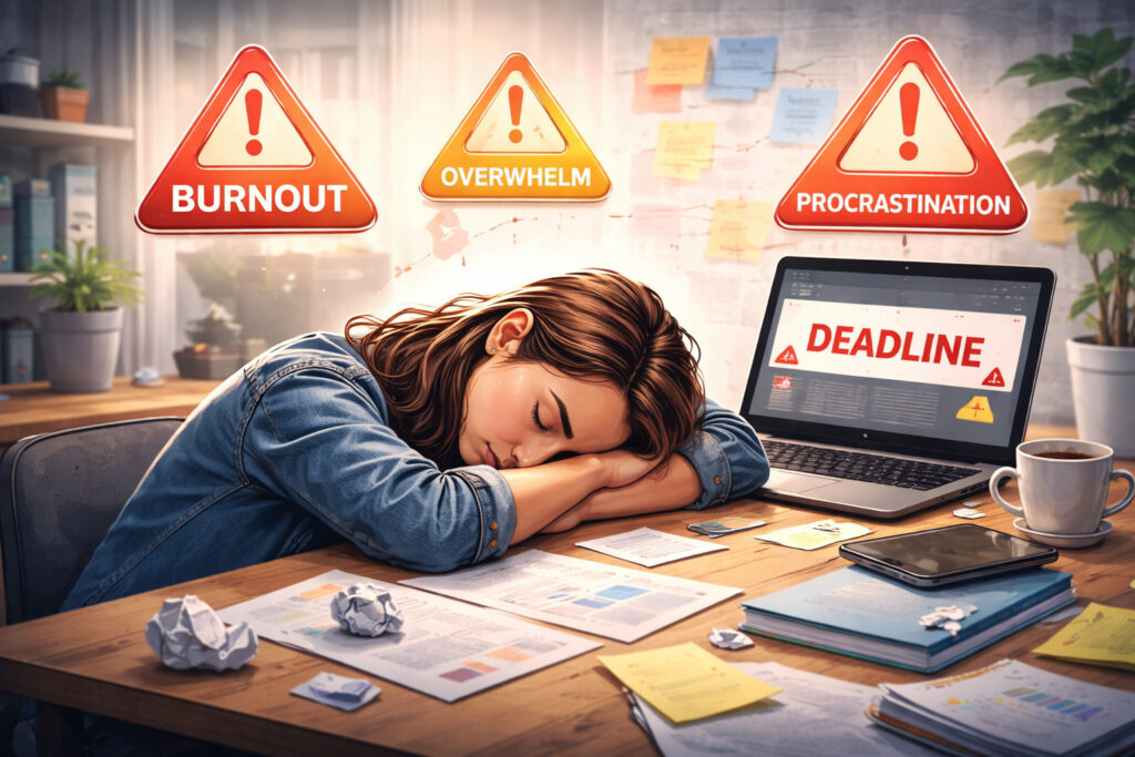 Warning signs of burnout during digital product creation