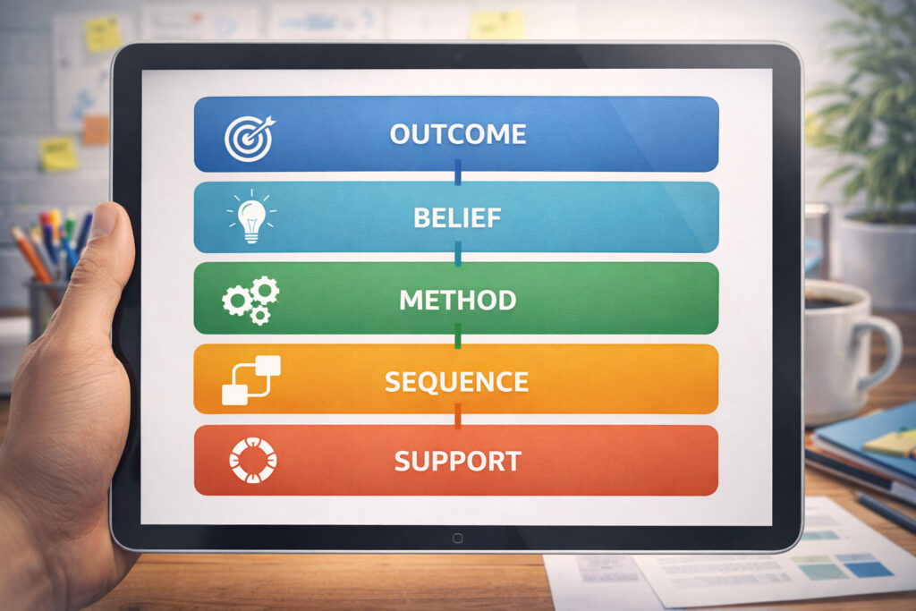 Structured digital product framework diagram